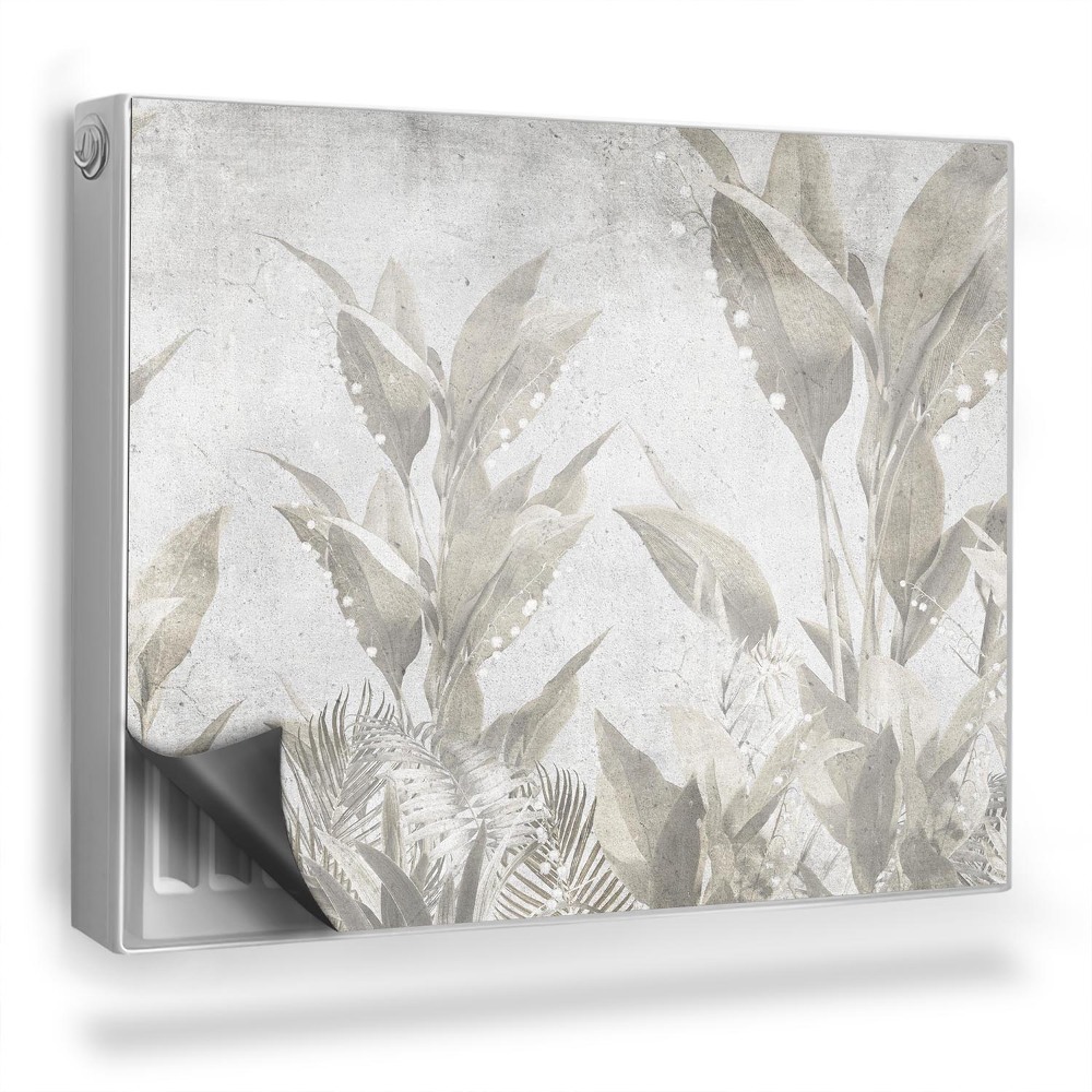 Mata magnesowa na kaloryfer Tropikalne rośliny liście na betonie boho