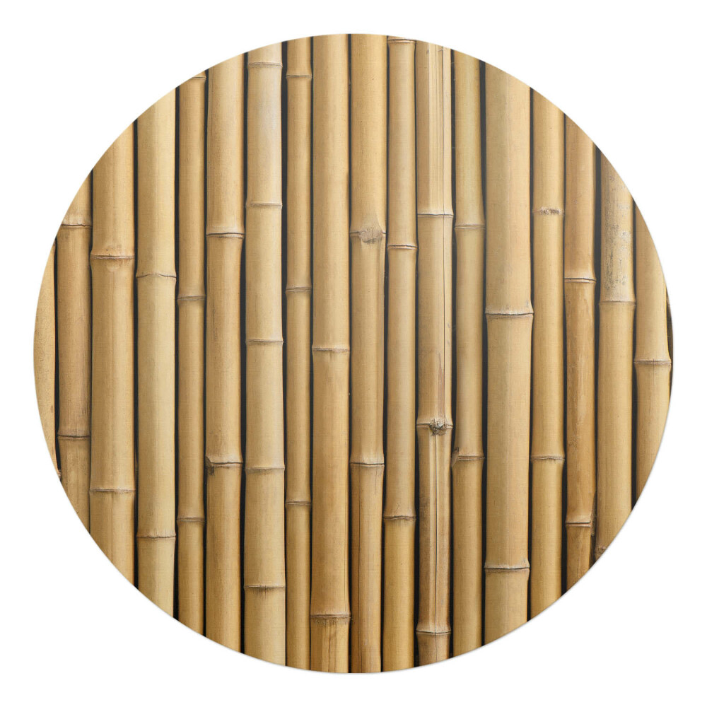 Mata na podłogę pod krzesło okrągła Bambusowy wzór