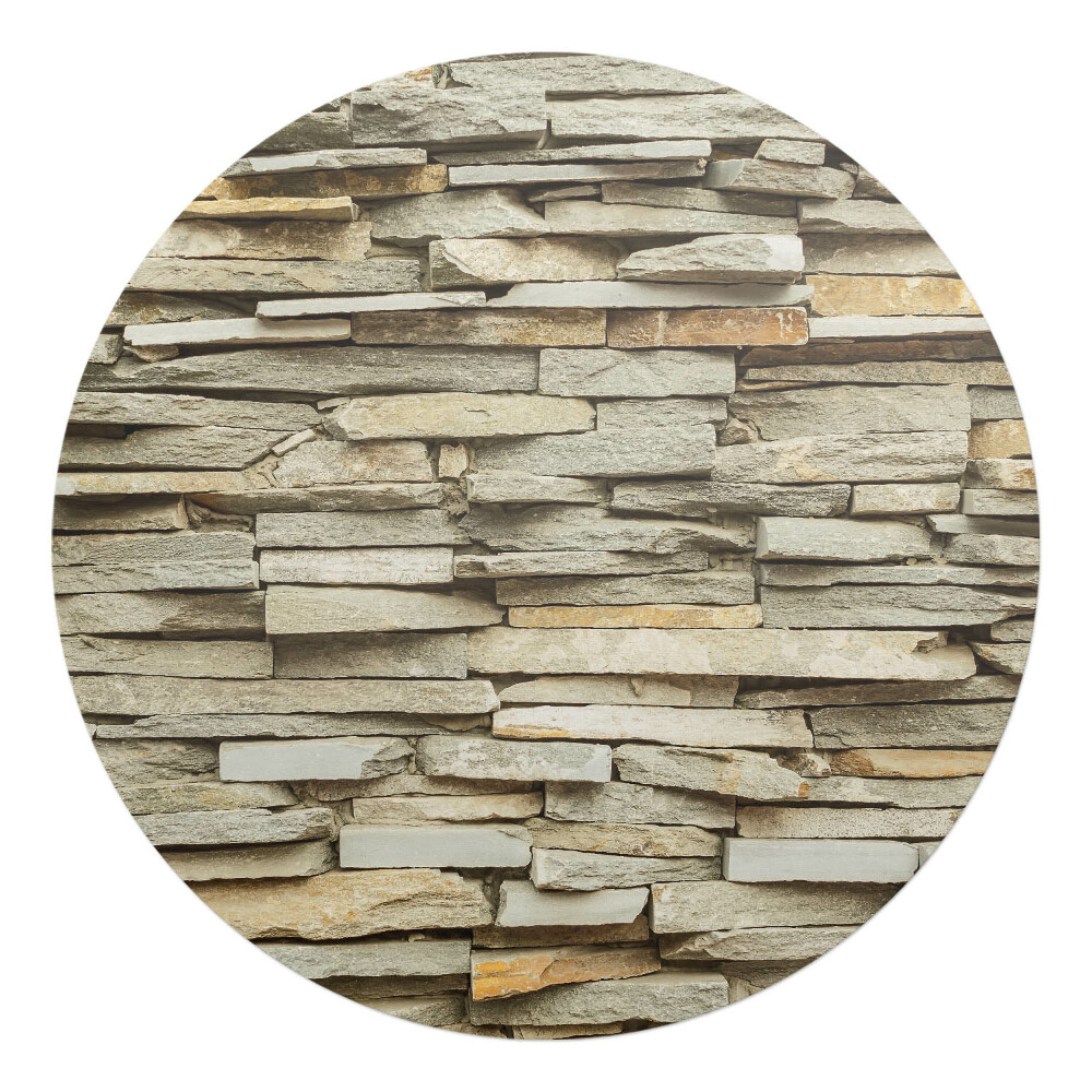 Mata na podłogę pod krzesło okrągła Kamienna ściana