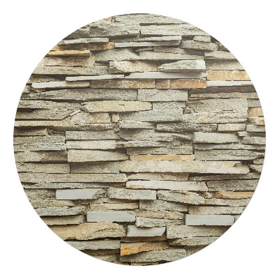 Mata na podłogę pod krzesło okrągła Kamienna ściana