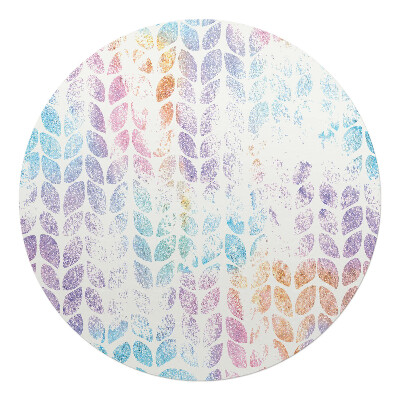 Mata pod krzesło okrągła Liście w pastelach