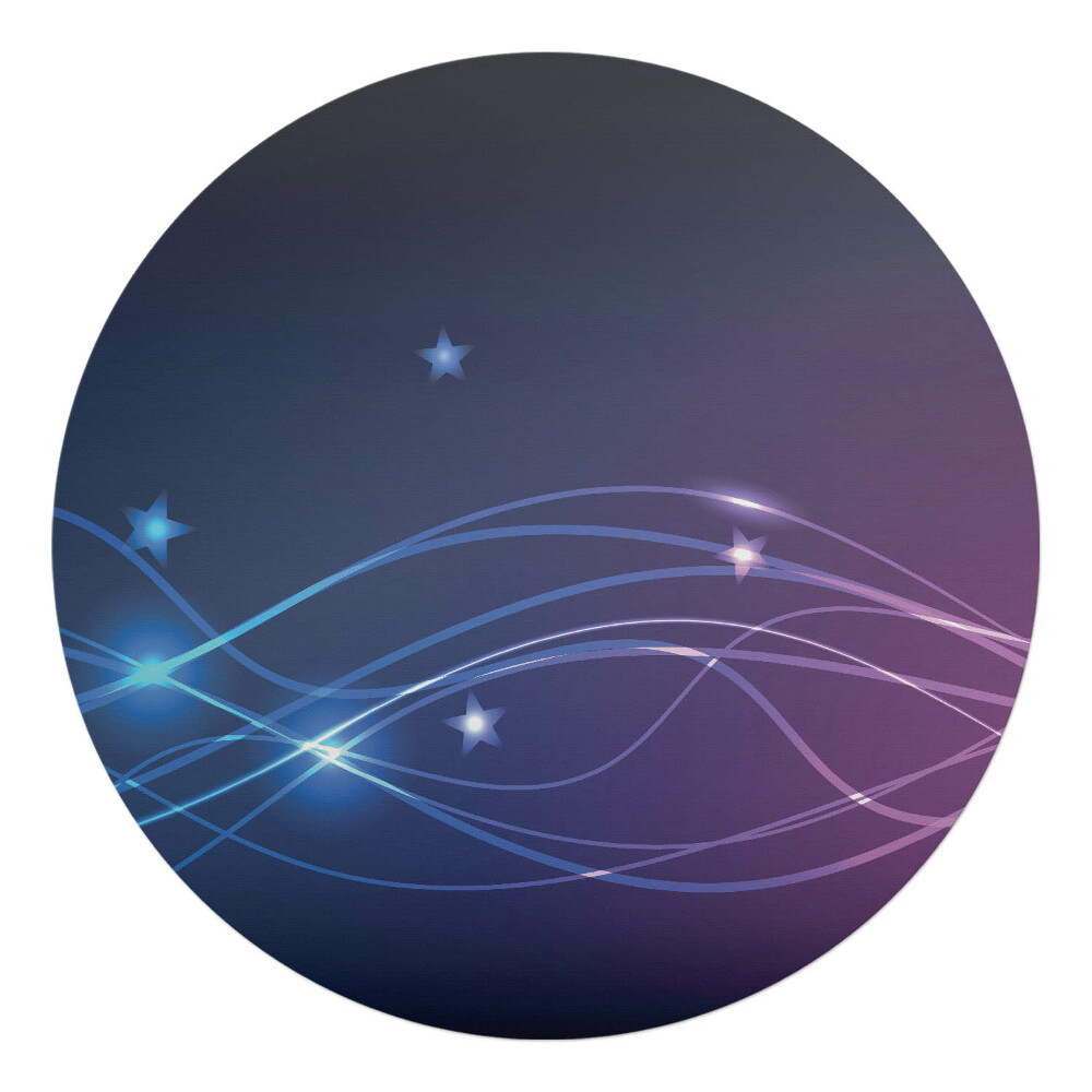 Mata pod fotel biurowy okrągła Fale i gwiazdy nocą