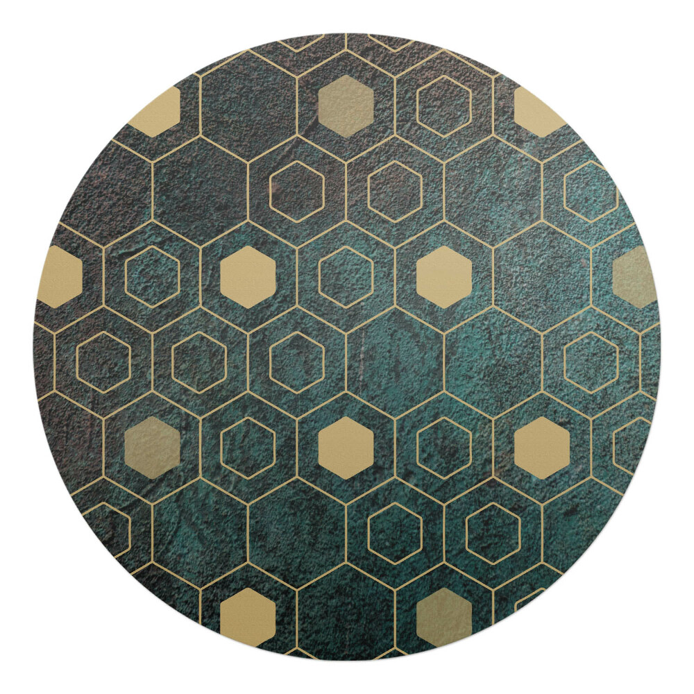 Mata na podłogę pod krzesło okrągła Geometryczny wzór