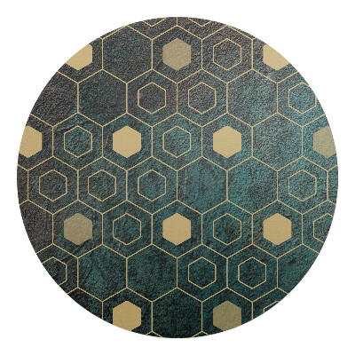 Mata na podłogę pod krzesło okrągła Geometryczny wzór