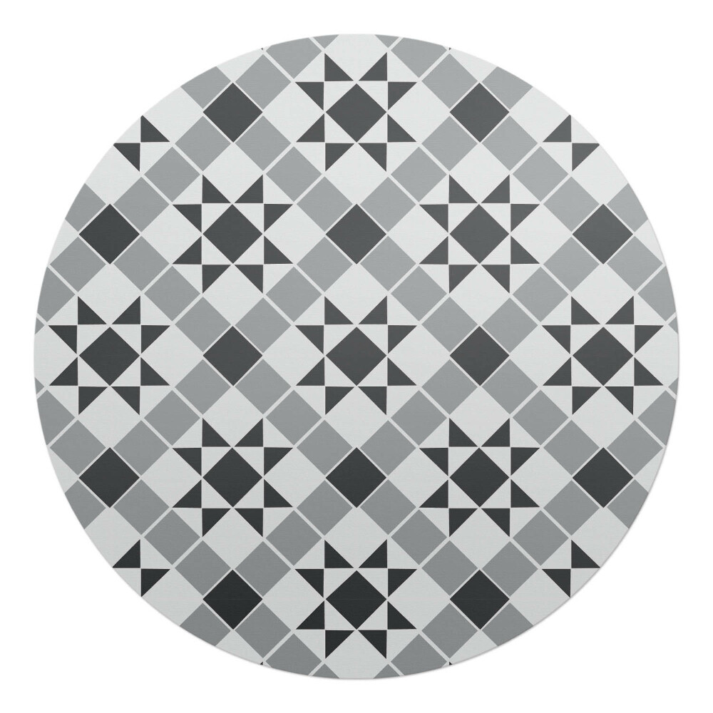 Mata na podłogę pod krzesło okrągła Geometryczny wzór gwiazd