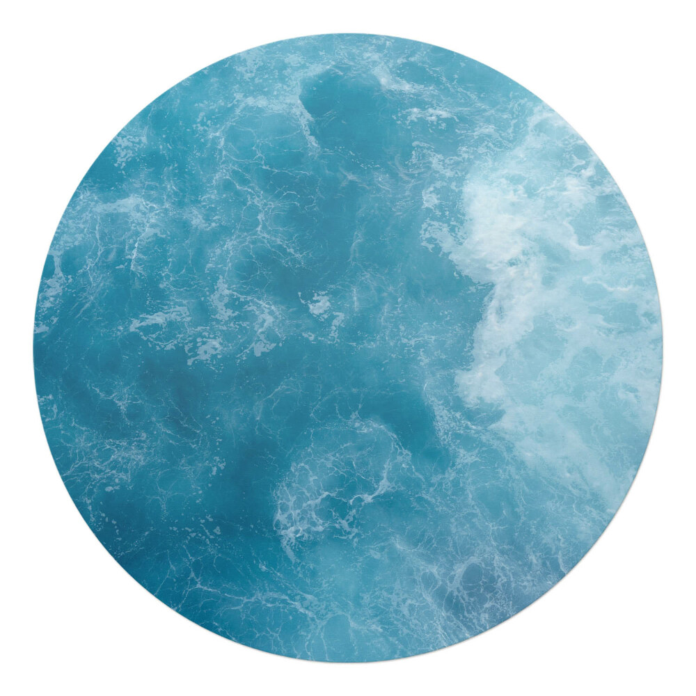 Mata pod krzesło okrągła Wzburzone fale oceanu