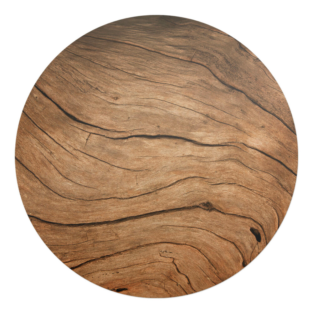 Mata na podłogę pod krzesło okrągła Drewniane słoje
