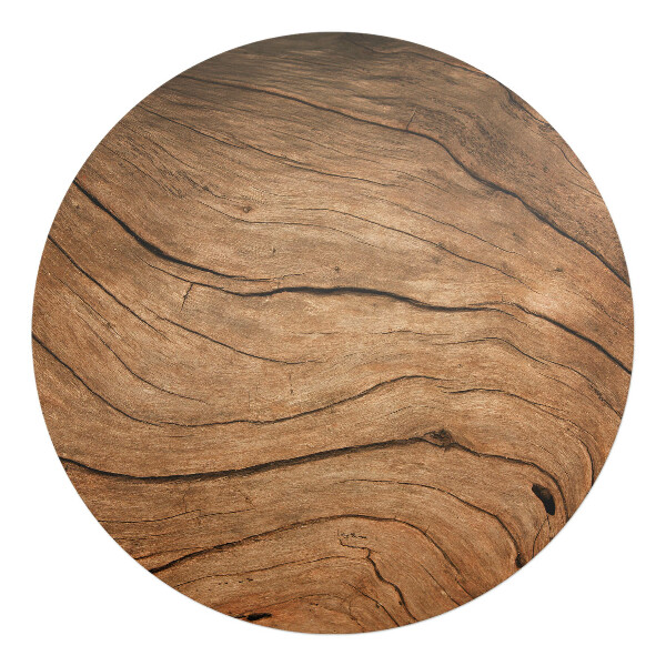 Mata na podłogę pod krzesło okrągła Drewniane słoje