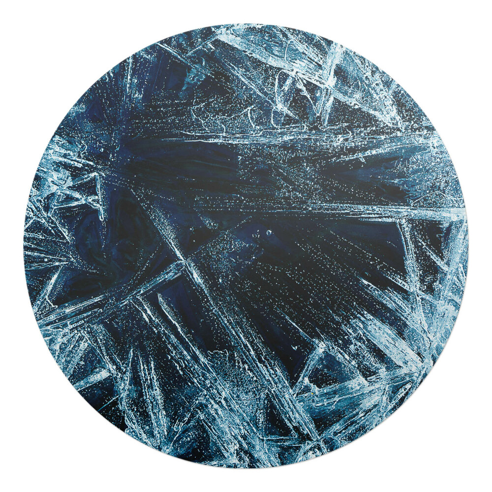 Mata pod krzesło okrągła Lodowe wzory abstrakcji