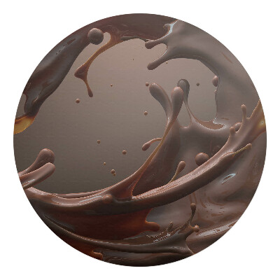 Mata pod fotel biurowy okrągła Czekoladowa fala