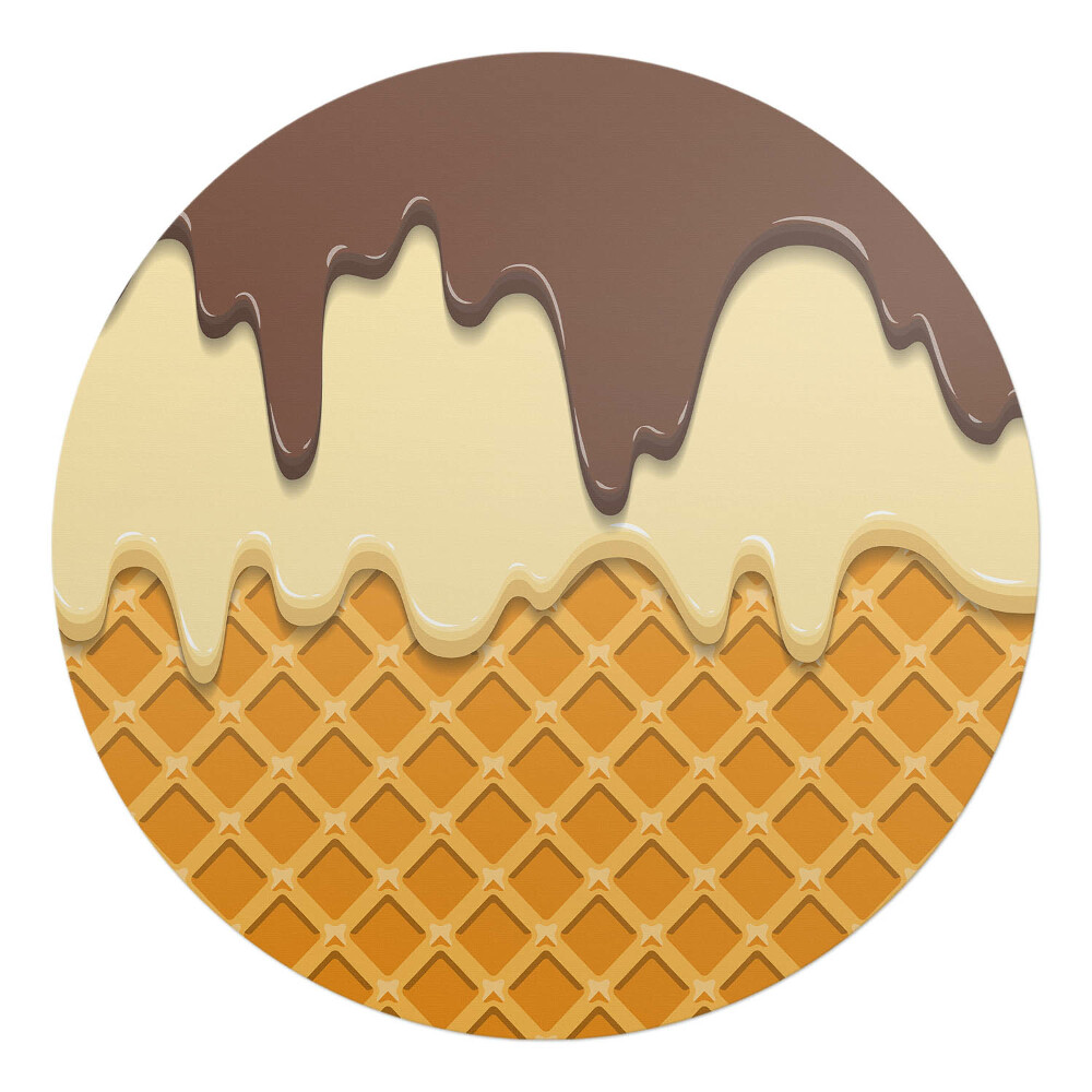 Podkładka pod krzesło okrągła Wafel z polewą