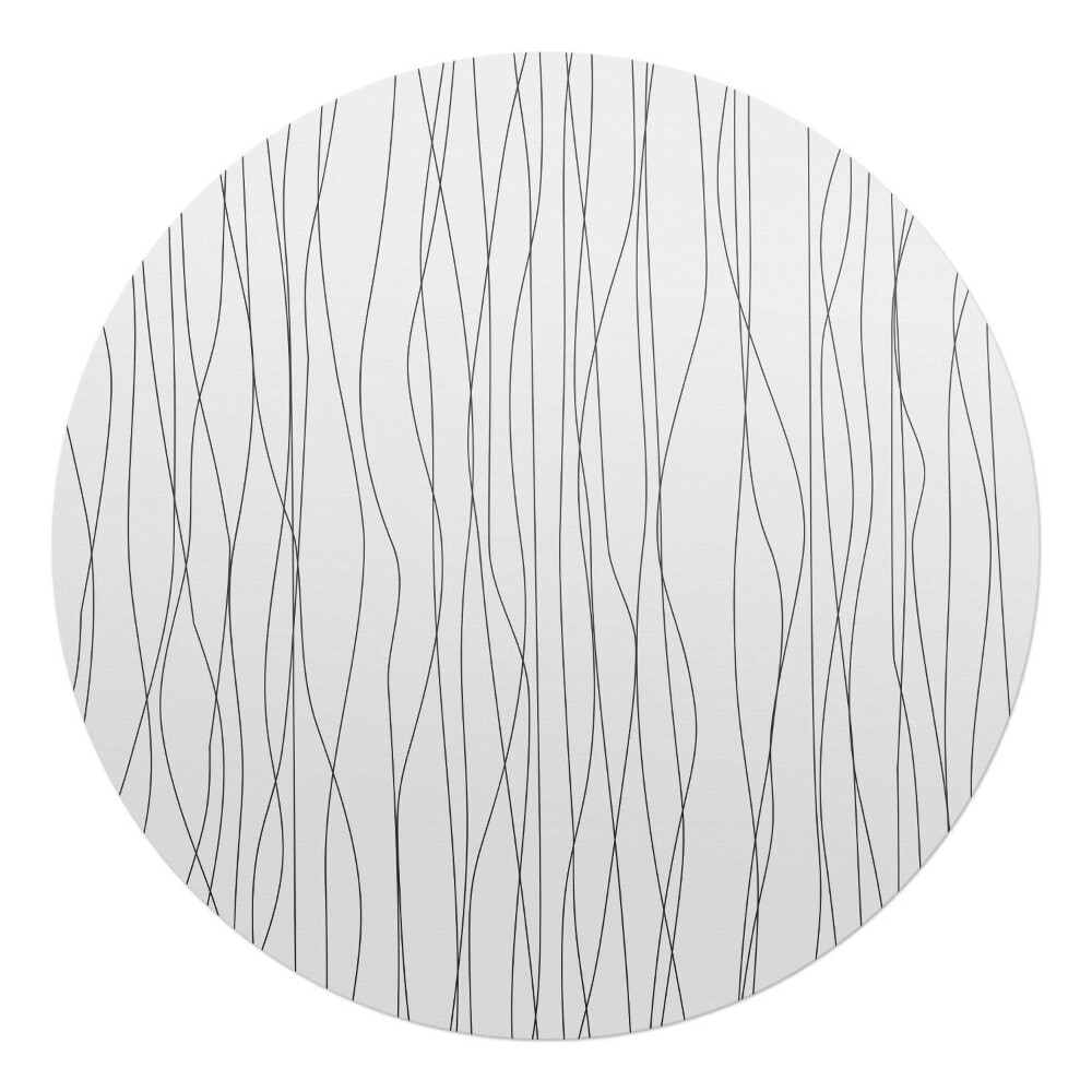 Mata na podłogę pod krzesło okrągła Faliste linie