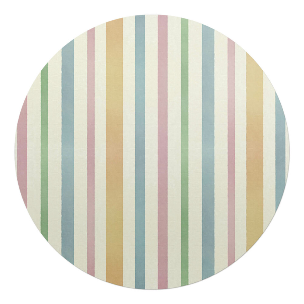Mata pod fotel biurowy okrągła Pastelowe paski