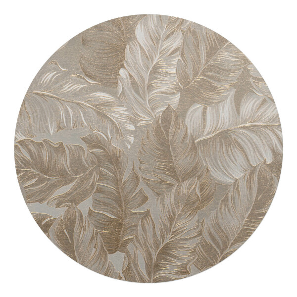 Mata na podłogę pod krzesło okrągła Liście w delikatnym stylu