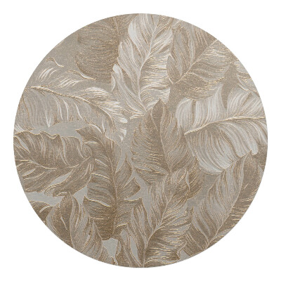 Mata na podłogę pod krzesło okrągła Liście w delikatnym stylu