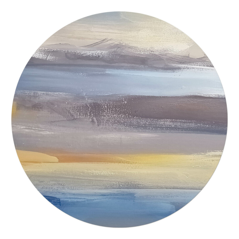 Mata pod fotel biurowy okrągła Abstrakcyjny pejzaż