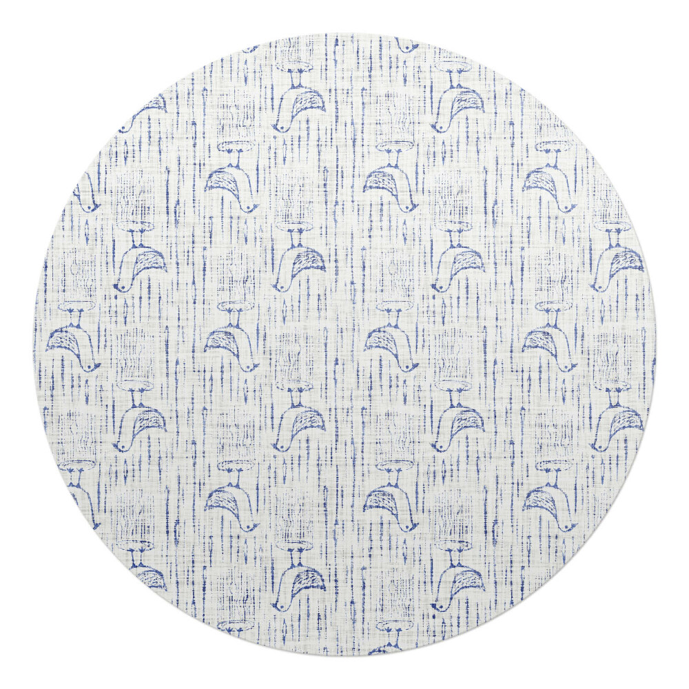 Mata na podłogę pod krzesło okrągła Ptaki w deszczu