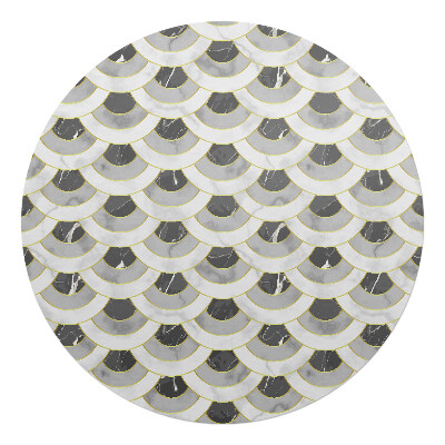 Mata pod krzesło okrągła Łuski marmurowe