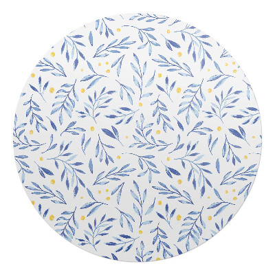 Podkładka pod krzesło obrotowe okrągła Liście akwarelowe