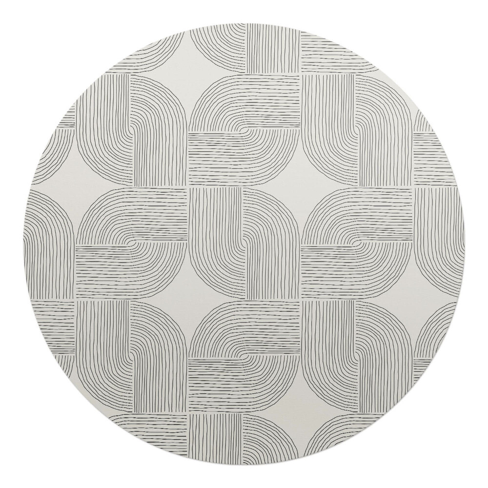 Mata na podłogę pod krzesło okrągła Geometryczny wzór linii