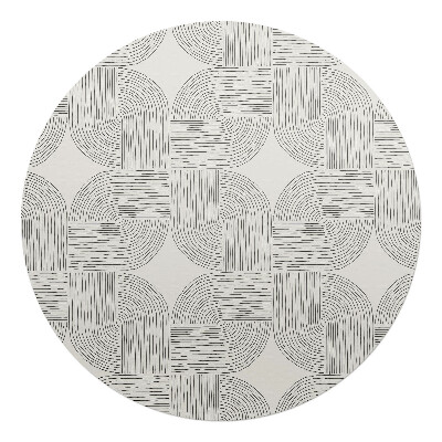 Mata na podłogę pod krzesło okrągła Geometryczny wzór linii
