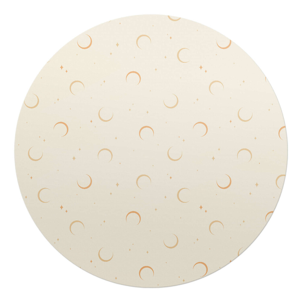 Mata pod krzesło okrągła Księżyce i gwiazdki