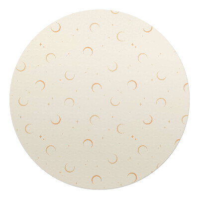 Mata pod krzesło okrągła Księżyce i gwiazdki