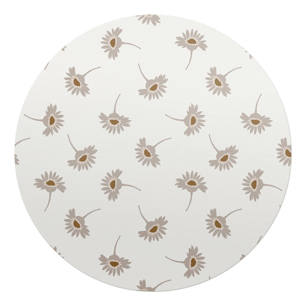 Podkładka pod krzesło okrągła Kwiatowy wzór retro