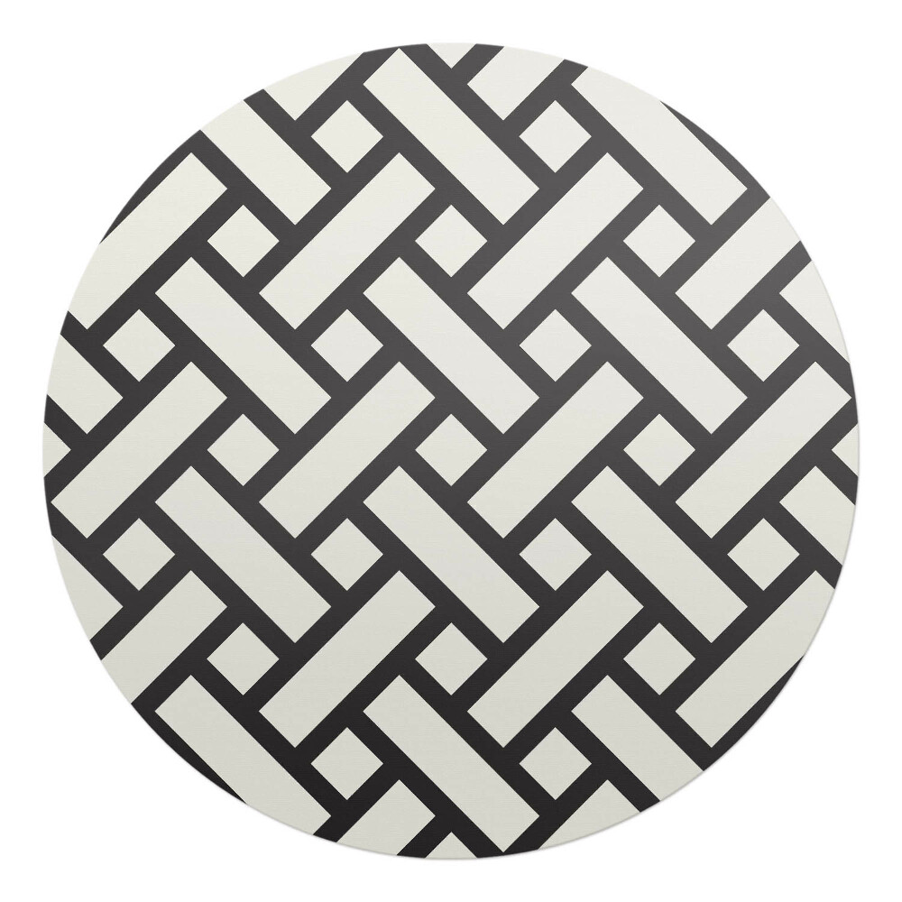 Podkładka pod krzesło obrotowe okrągła Geometryczny splot