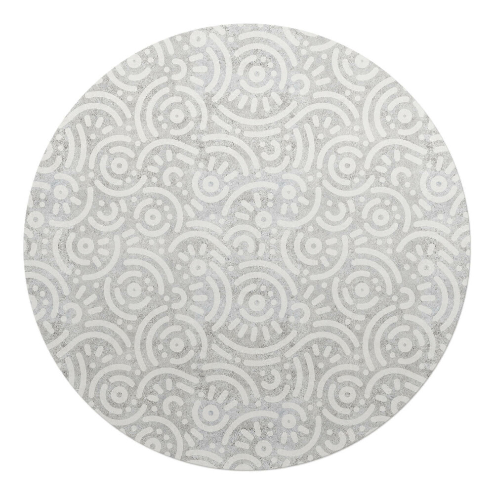 Podkładka pod krzesło obrotowe okrągła Geometryczny wzór retro