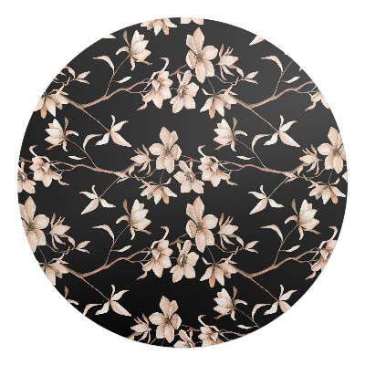 Podkładka pod krzesło obrotowe okrągła Kwiatowy wzór vintage