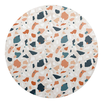 Podkładka pod krzesło obrotowe okrągła Terrazzo abstrakcja