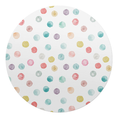 Mata pod fotel biurowy okrągła Pastelowe kropki