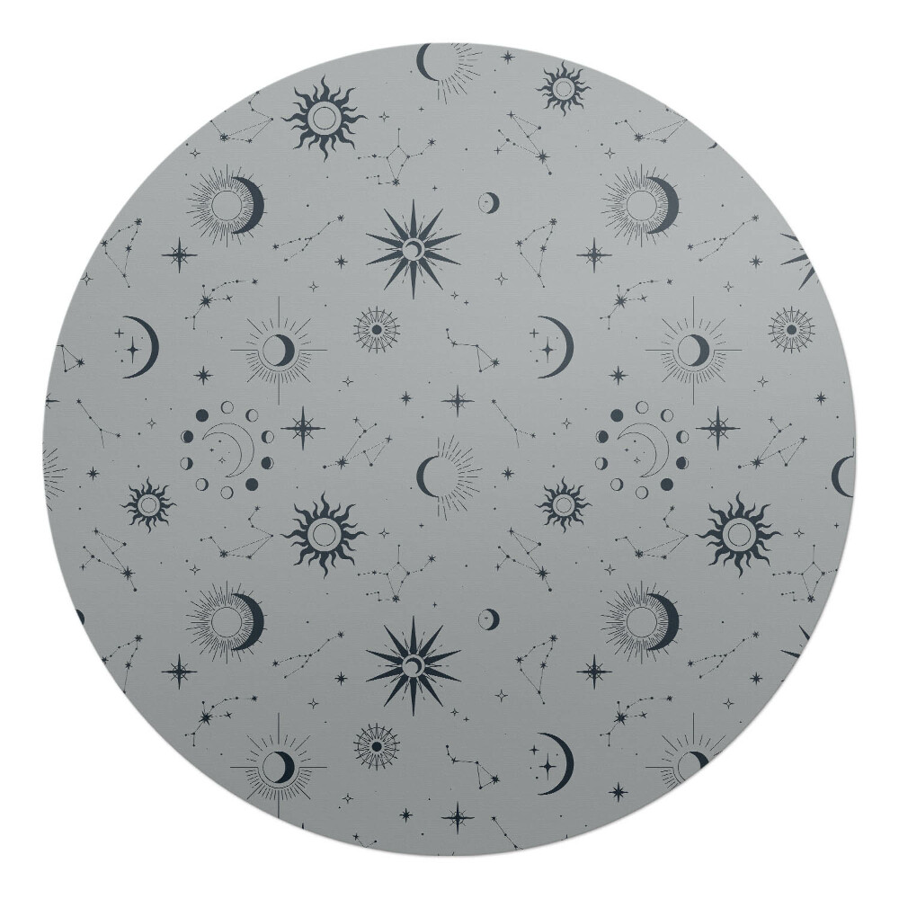 Mata na podłogę pod krzesło okrągła Kosmiczne wzory