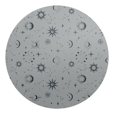 Mata na podłogę pod krzesło okrągła Kosmiczne wzory