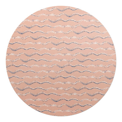 Mata na podłogę pod krzesło okrągła Faliste linie pastelowe