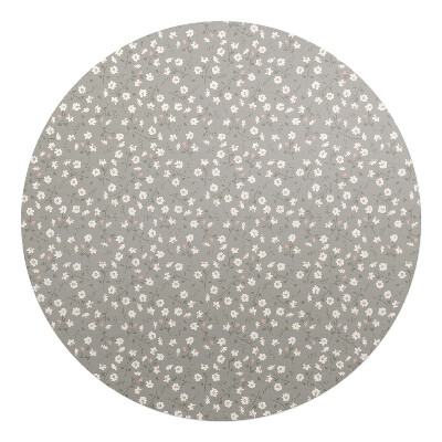Mata na podłogę pod krzesło okrągła Kwiatowy wzór retro