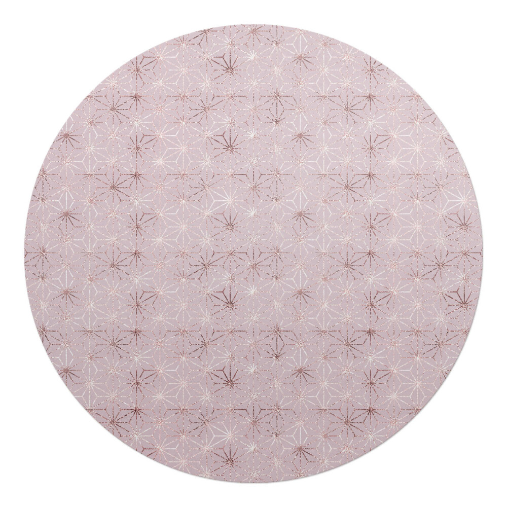 Mata na podłogę pod krzesło okrągła Geometryczny wzór kwiatowy