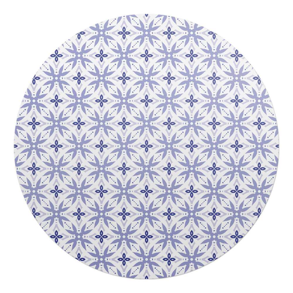 Mata pod fotel biurowy okrągła Kwiatowy wzór retro