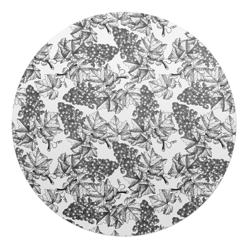 Mata na podłogę pod krzesło okrągła Winogrona i liście