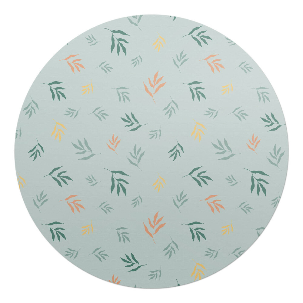 Podkładka pod krzesło okrągła Liście na pastelowym tle