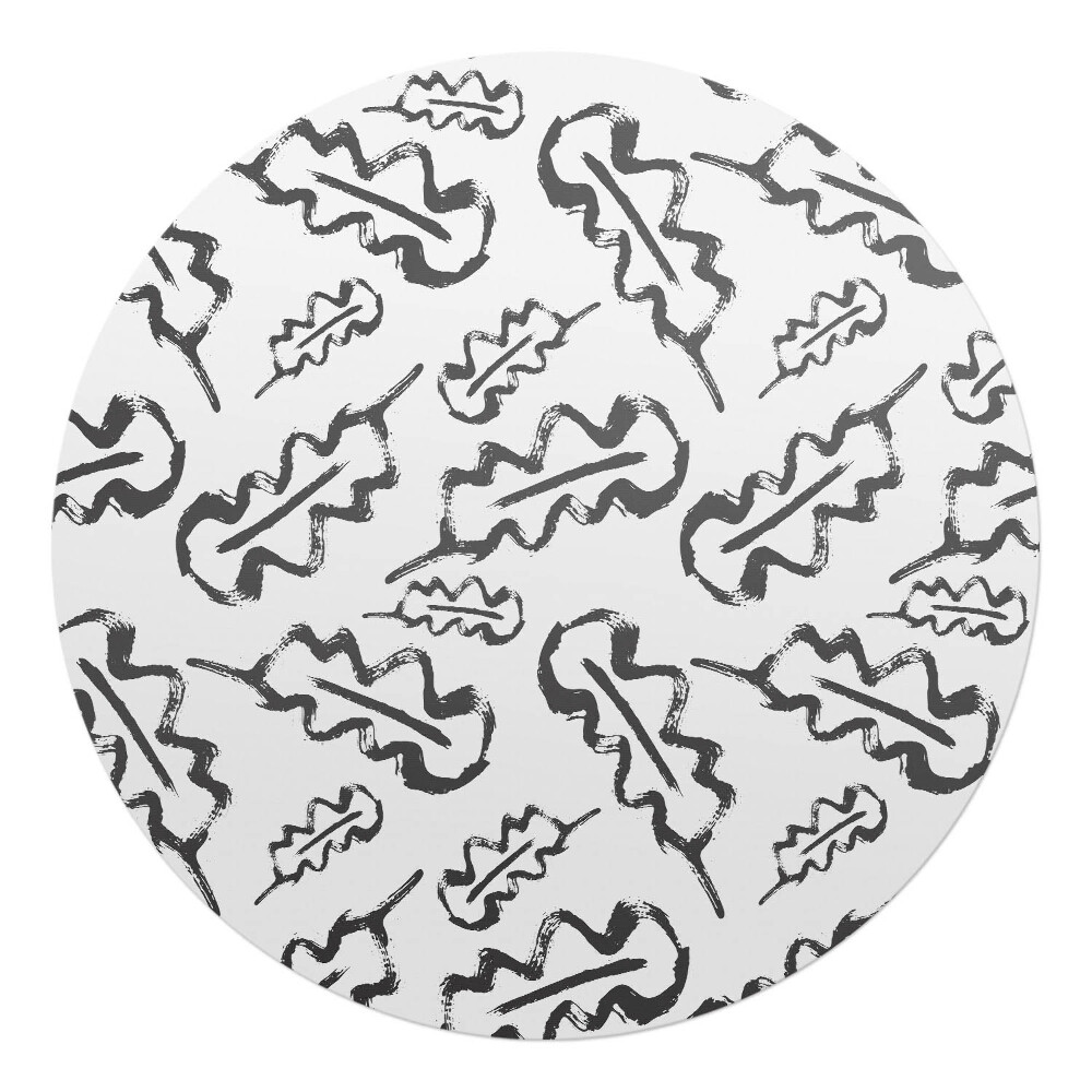 Podkładka pod krzesło okrągła Liście w abstrakcji