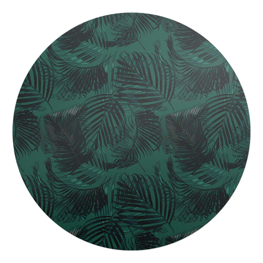 Mata pod krzesło okrągła Liście palmowe wzór