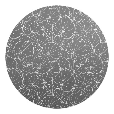 Mata na podłogę pod krzesło okrągła Liście w abstrakcji