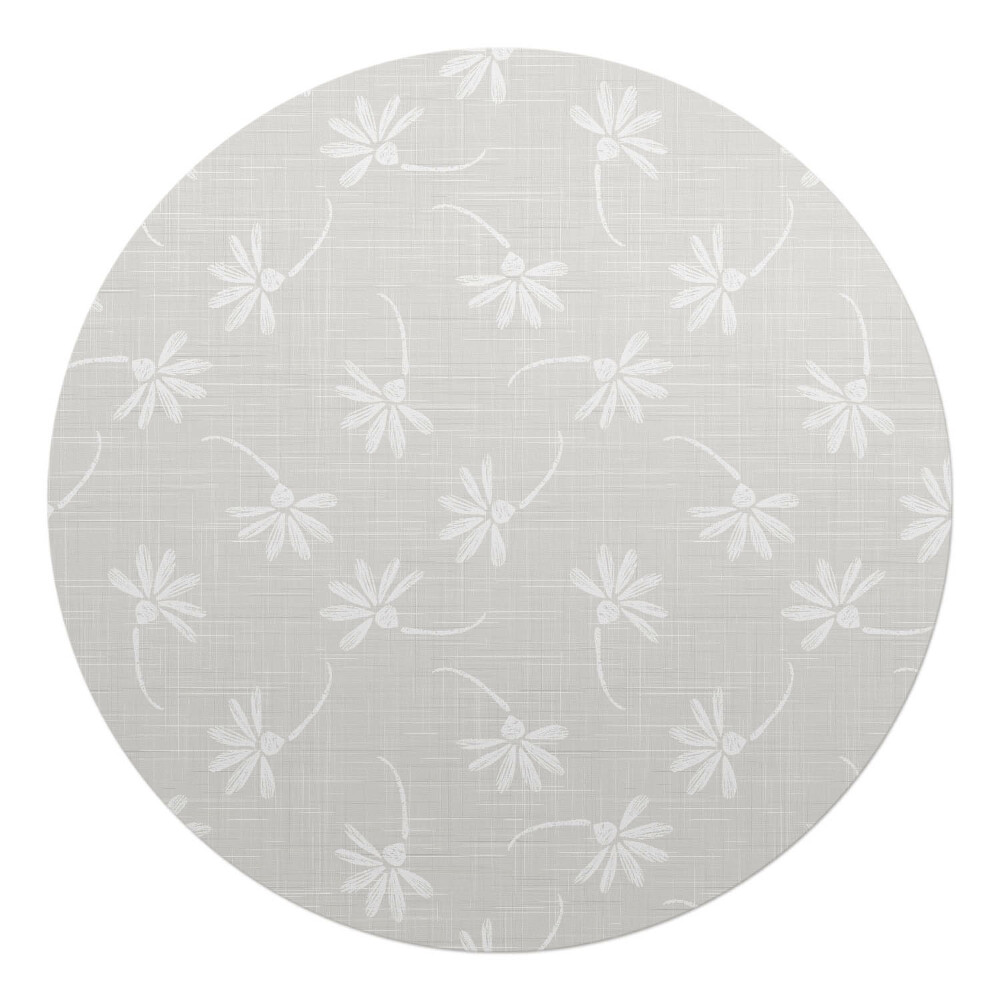 Mata pod krzesło okrągła Kwiatowy wzór na tkaninie