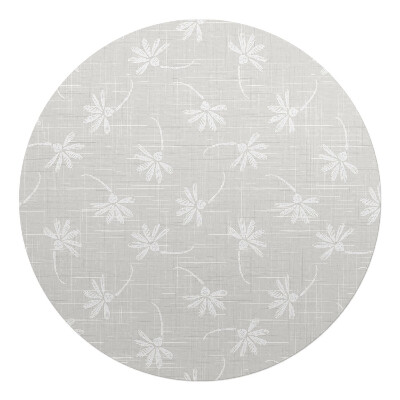 Mata pod krzesło okrągła Kwiatowy wzór na tkaninie