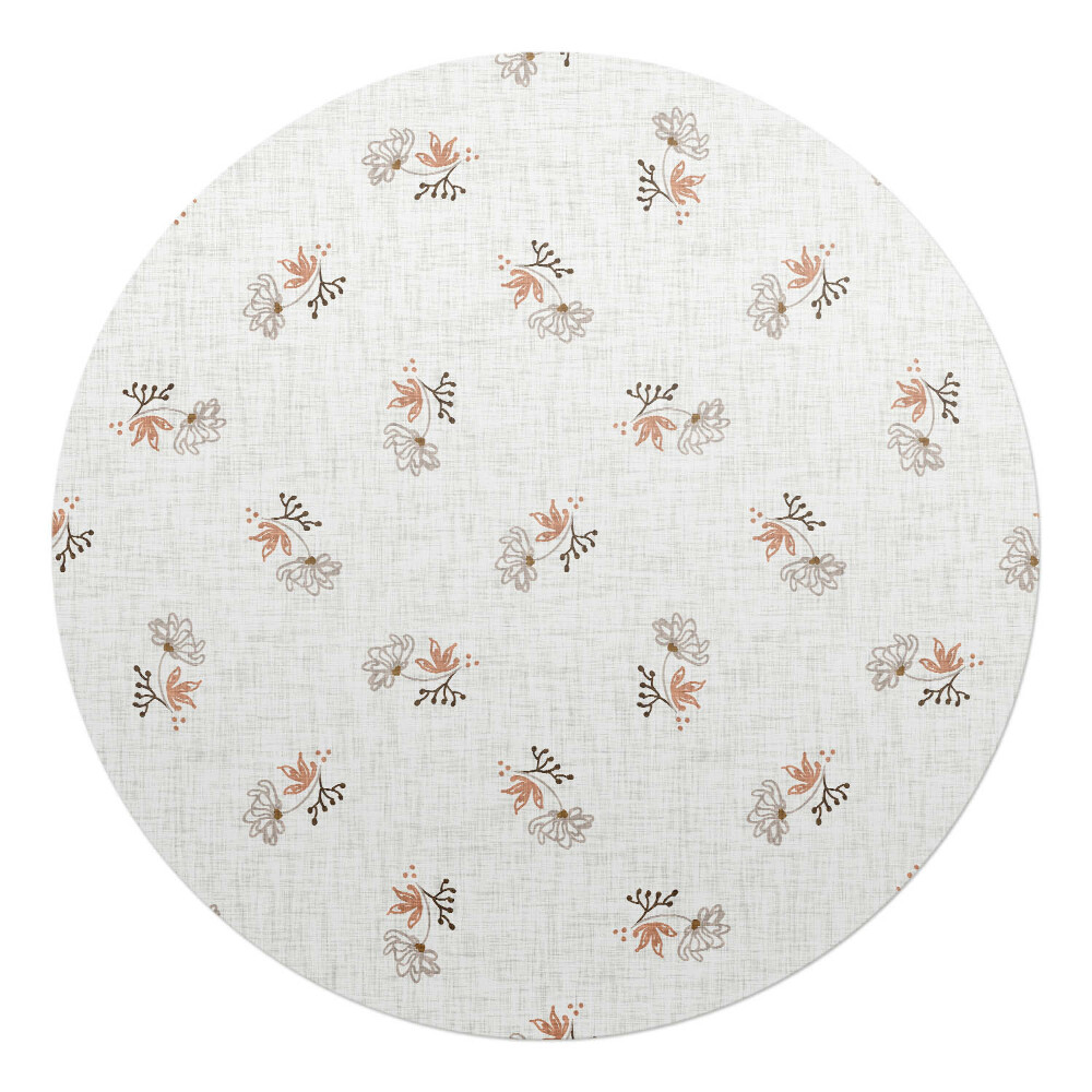 Podkładka pod krzesło okrągła Delikatne kwiaty retro