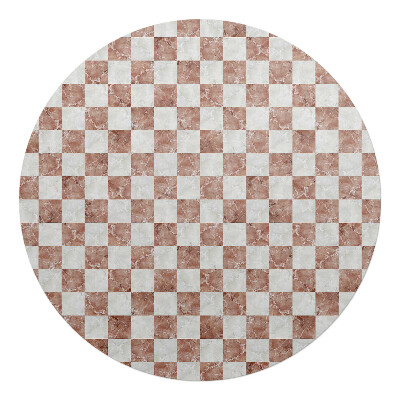 Mata pod fotel biurowy okrągła Marmurowa szachownica