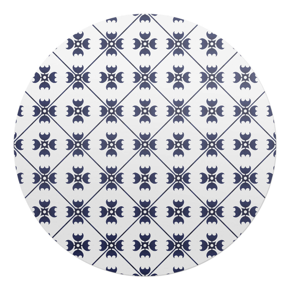 Mata pod krzesło okrągła Geometryczny wzór retro