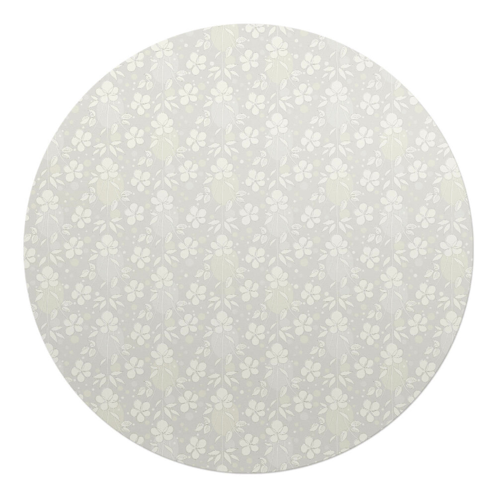 Podkładka pod krzesło okrągła Kwiatowy wzór retro